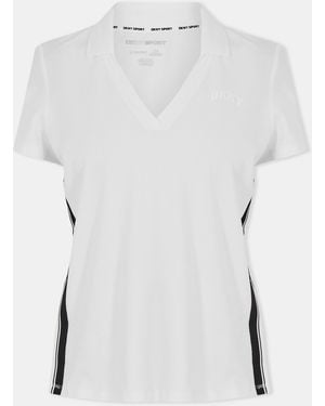 DKNY Stripe Short-Sleeve Polo Shirt - White
