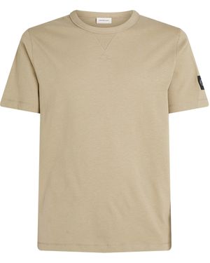 Calvin Klein Monogram Badge T-Shirt - Natural
