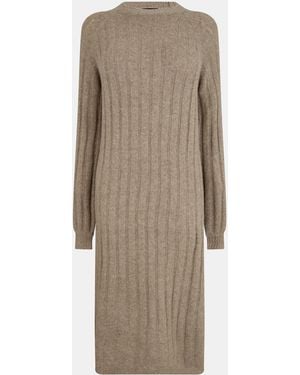 Pieces Knit Mini Dress - Brown