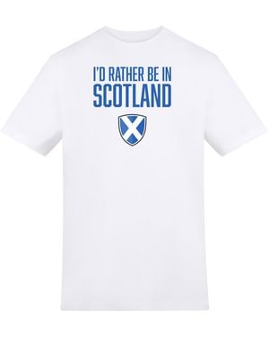 AWD Adults Printed Scotland Fan Tee - White