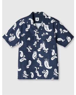 Pretty Green Widnes Paisley Short-Sleeve Patterned Shirt - Blue
