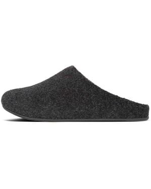Fitflop Shove Felt Slippers - Black