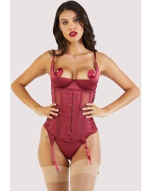 Playful Promises Etta Tie Underbust Corset - Red