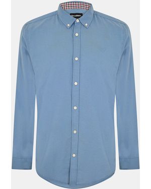 Threadbare Beaconsfield Long-Sleeve Oxford Shirt - Blue