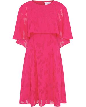 Gina Bacconi Milly Jacquard Metallic Thread Dress - Pink