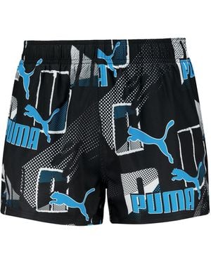PUMA Print Logo Swim Shorts - Blue