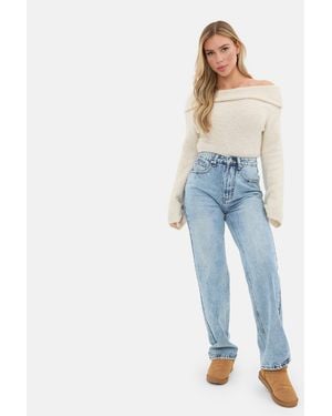 I Saw It First Boucle Bandeau Jumper - Blue