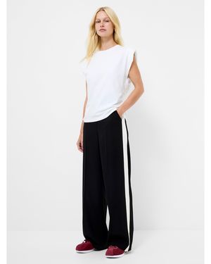 French Connection Bella High Rise Relaxed Fit Wide Leg Trousers - White