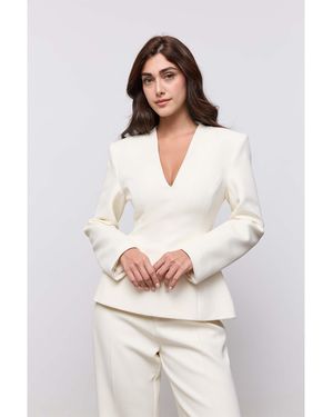 Odd Muse Cotton Mix Structured Top - White