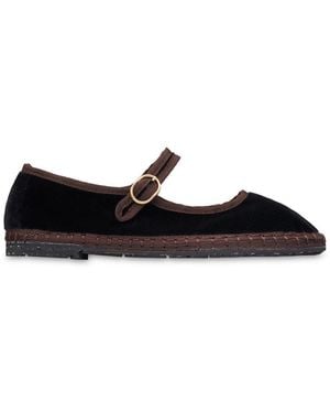 Flabelus Velvet Mary Jane - Black