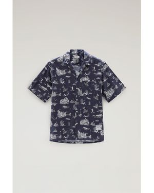 Woolrich Zavikon Short-Sleeve Oxford Shirt - Blue