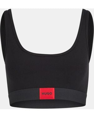 HUGO Logo Label Bralette - Black