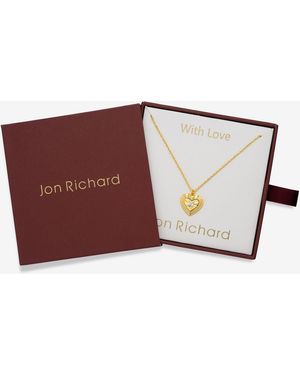 Jon Richard 18K Plated Heart Pendant - Red