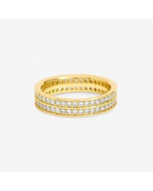 Jon Richard Plated Cubic Zirconia Double Band Ring - Metallic