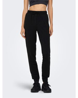 Only Play Mid-Waist Closed Hem Jersey Joggers - Black