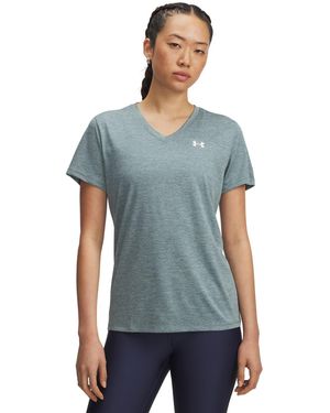 Under Armour Tech Twist Short Sleeve V Neck, - Blue