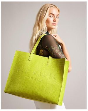 Ted Baker Allicon Mock Croc Icon Tote Bag - Yellow