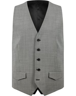 Without Prejudice Perrin Slim Fit Check Waistcoat - Grey