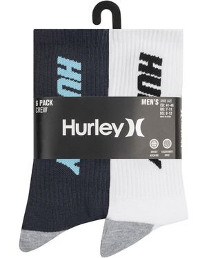 Hurley 6Pk Crew Sock - Blue
