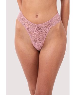 Wolf & Whistle Ariana Ash Rose Lace Thong - Pink
