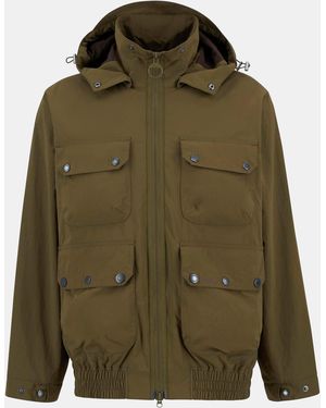 Barbour Re Engineered Flight Bedale Showerproof Detachable Hood Rain Anorak - Green