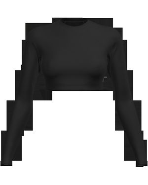 Speedo Long Sleeve Cropped Top - Black