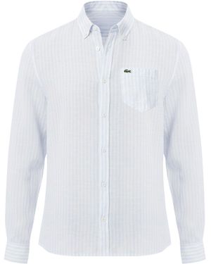 Lacoste Long Sleeve Patterned Shirt - White