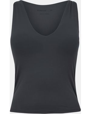 Represent V-Neck Built-In Bra 4-Way Stretch Slim Fit Tank Vest - Blue