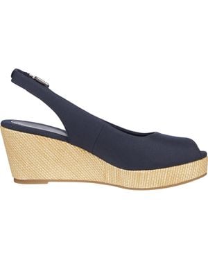 Tommy Hilfiger Iconic Elba Sling Back Wedges - Blue
