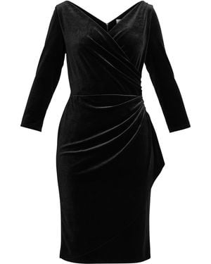 Gina Bacconi Zoe Velvet Wrap Dress - Black