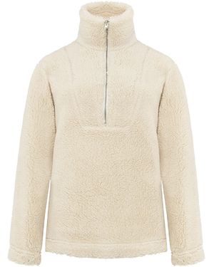 Phase Eight Ione Borg Zip Funnel Neck Jacket - Natural