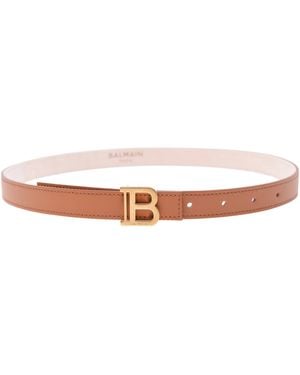 Balmain 2 Cm Reversible Leather Belt - Pink