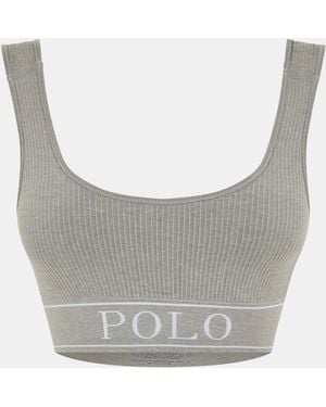 Polo Ralph Lauren Scoop Neck Crop Top - Grey