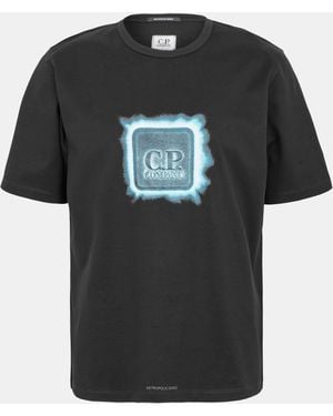 CP COMPANY METROPOLIS Front Logo T-Shirt - Black