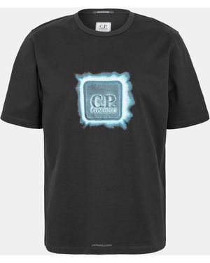 CP COMPANY METROPOLIS Front Logo T-Shirt - Black
