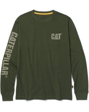 Caterpillar Trademark Banner Long Sleeve T-Shirt - Green