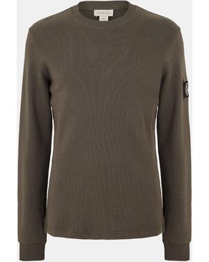 Calvin Klein Waffle Long Sleeve Top - Green