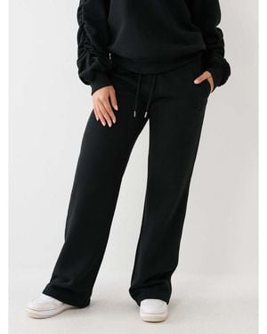TRUE RELIGION Open Hem Fleece Joggers - Black