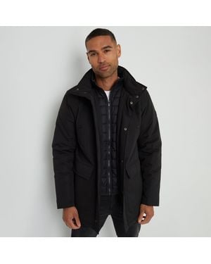 Threadbare Showerproof Funnel Neck Short Puffer Jacket - Black