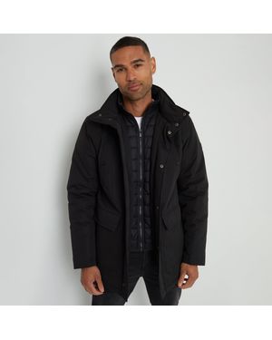 Threadbare Showerproof Funnel Neck Short Puffer Jacket - Black