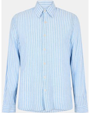 Peter Werth Pappworth Long Sleeve Plain Shirt - Blue