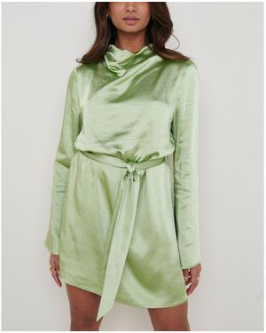Pretty Lavish Jayda Cowl Mini Dress - Green