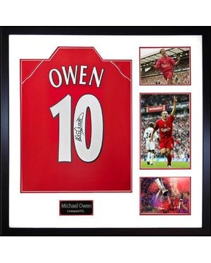 The Fan Cave Michael Owen Signed Liverpool Shirt Elite Frame - Red