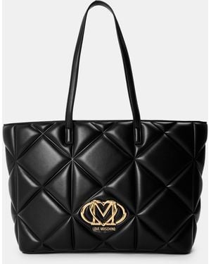 Love Moschino Quilted Tote Bag - Black