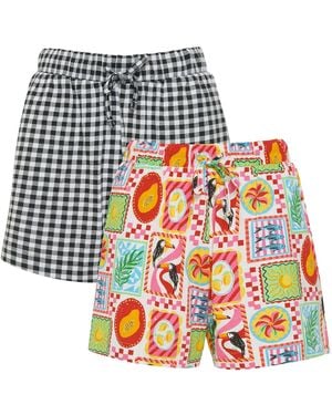 Threadbare Eiren Woven Tracksuit Shorts - Blue