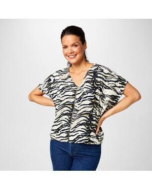 Biba Zip Front Top - Blue