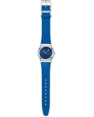 Swatch Adults Petal Analogue Quartz Watch - Blue