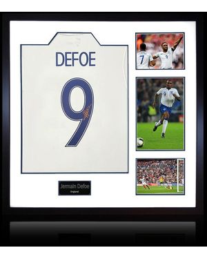 The Fan Cave Jermain Defoe Signed England Shirt Elite Frame - White