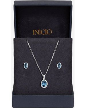 Inicio Sterling Plated Bezel Set - Blue
