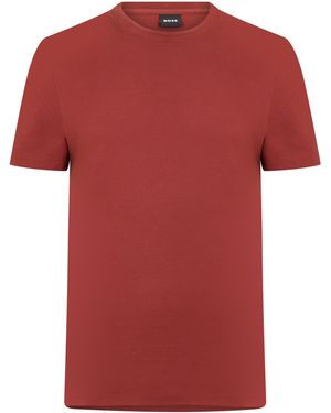 BOSS Tiburt Bubble Structure Cotton Short Sleeve T-Shirt - Red